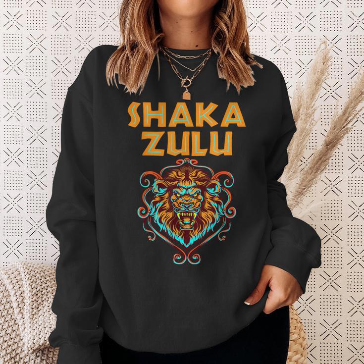 Africa Pride Zulu Warrior Shaka Lion African Tribe King Zulu Sweatshirt Gifts for Her