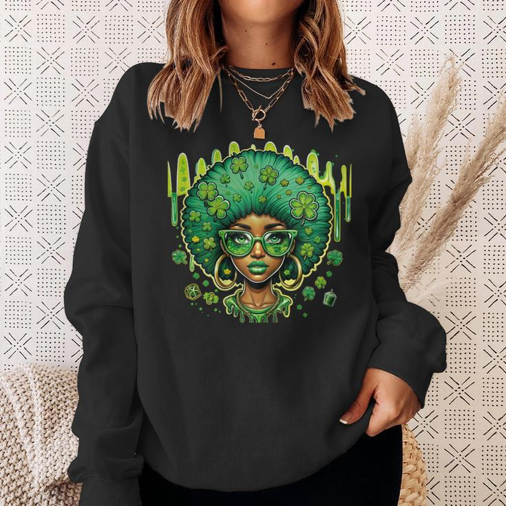 African American Female Leprechaun Black St Patrick's Day Sweatshirt Gifts for Her