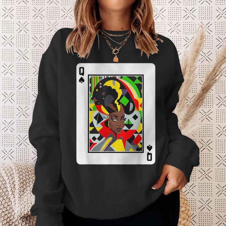 African Queen Card Melanin Black Pride Blm Junenth Sweatshirt Gifts for Her