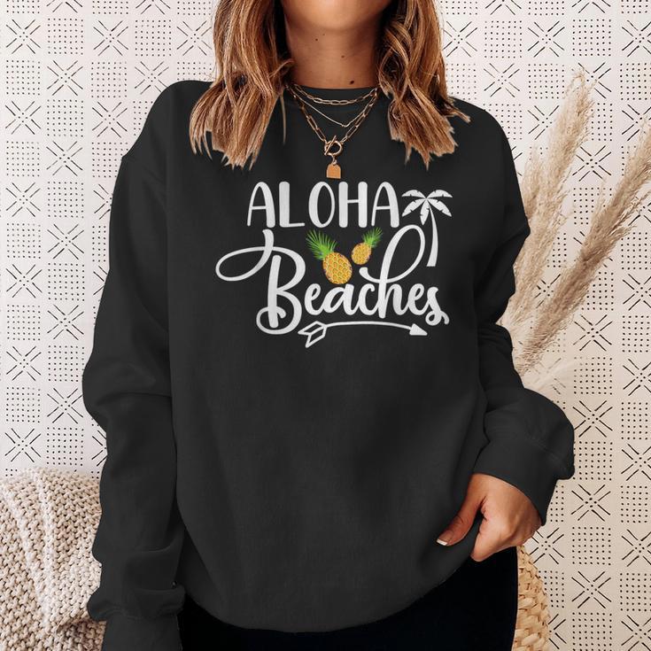 Aloha Beaches Tropisches Palmen & Früchte Design Sweatshirt Geschenke für Sie