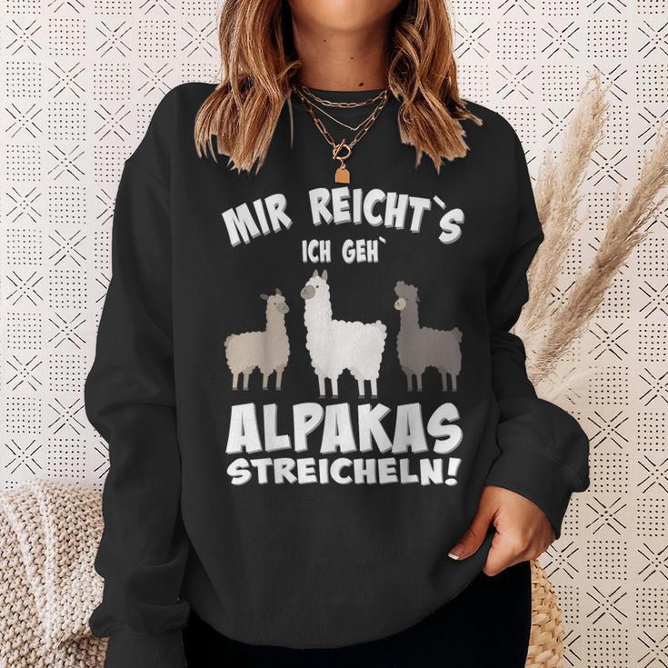 Alpaca And Lamas Mir Reichts Ich Geh Alpacas Streicheln Sweatshirt Geschenke für Sie