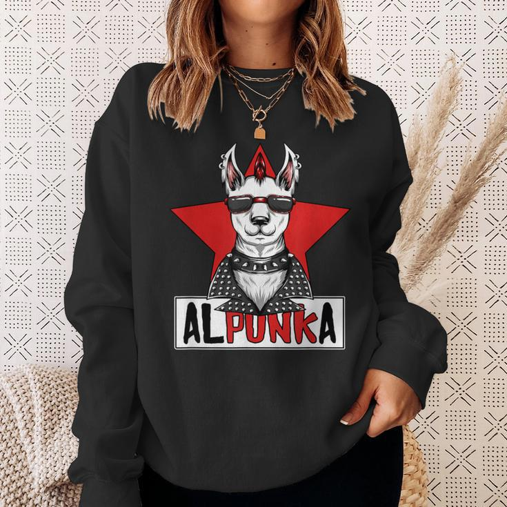 Alpunka Punk Alpaca Lama Punk Rock Rocker Anarchy Sweatshirt Geschenke für Sie