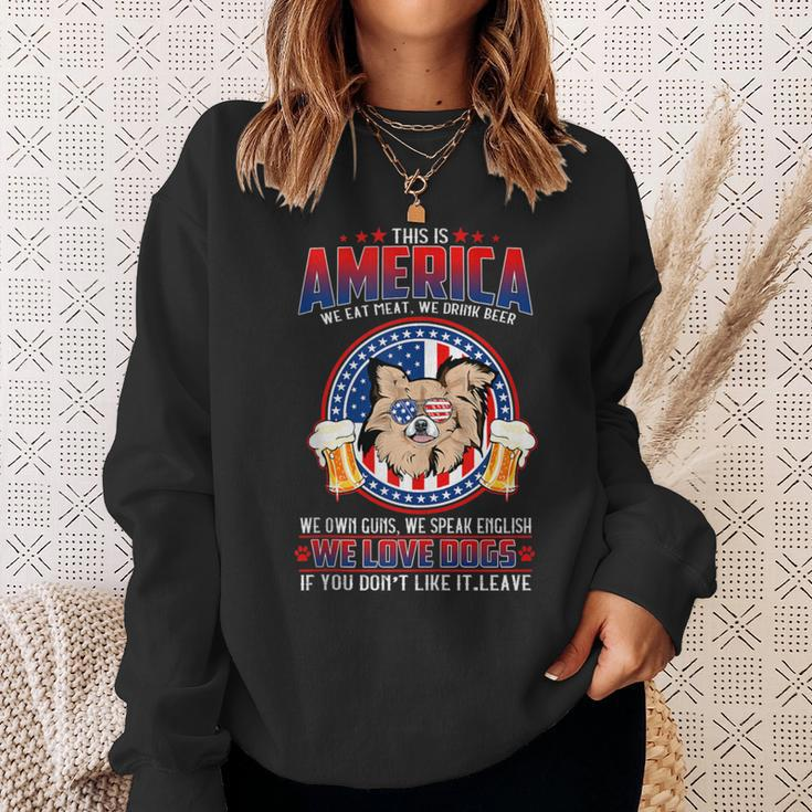 America We Love Dogs Chihuahua Dog And Beer 4Th Of July Sweatshirt Gifts for Her