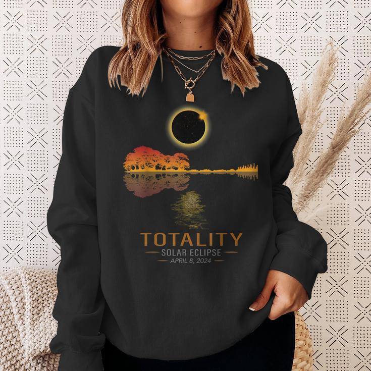 America Totality Spring 4 08 24 Total Solar Eclipse Guitar Sweatshirt Gifts for Her