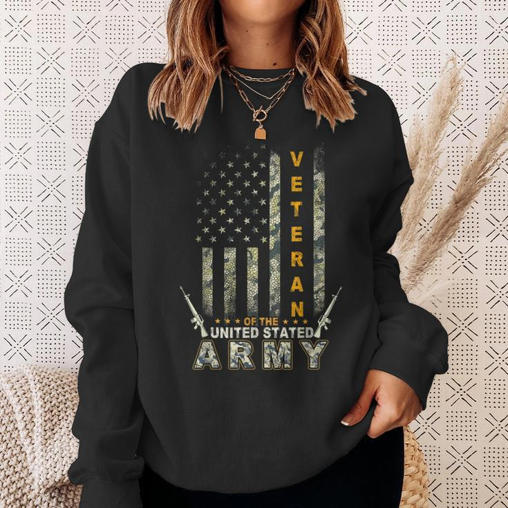 American Flag Camo Proud Us Army Veteran Sweatshirt Gifts for Her