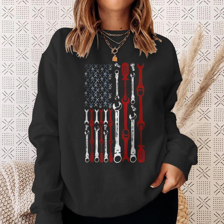 American Flag Mechanic Patriotic Mechanic Usa Flag Sweatshirt Gifts for Her