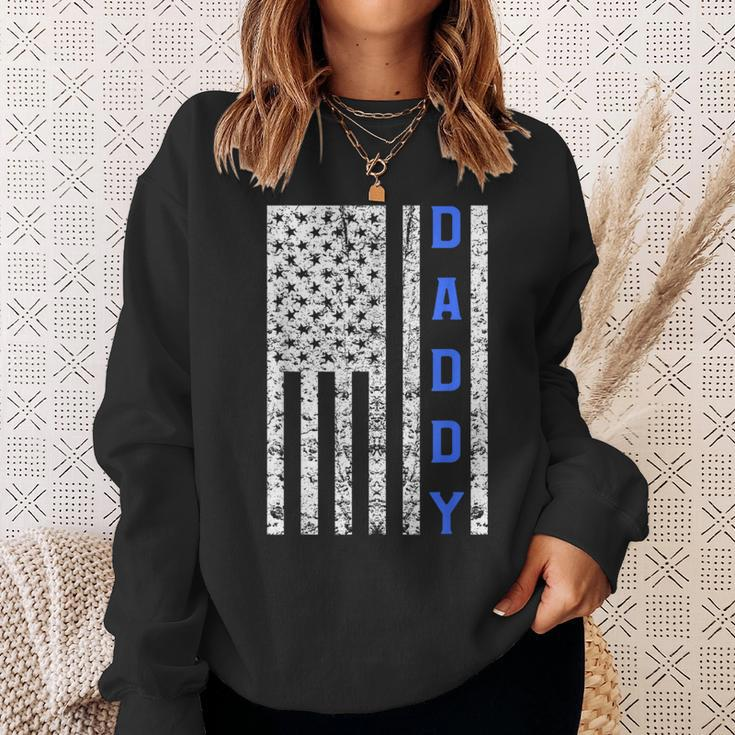 American Flag Police Dad For Cop Father's Day Sweatshirt Gifts for Her