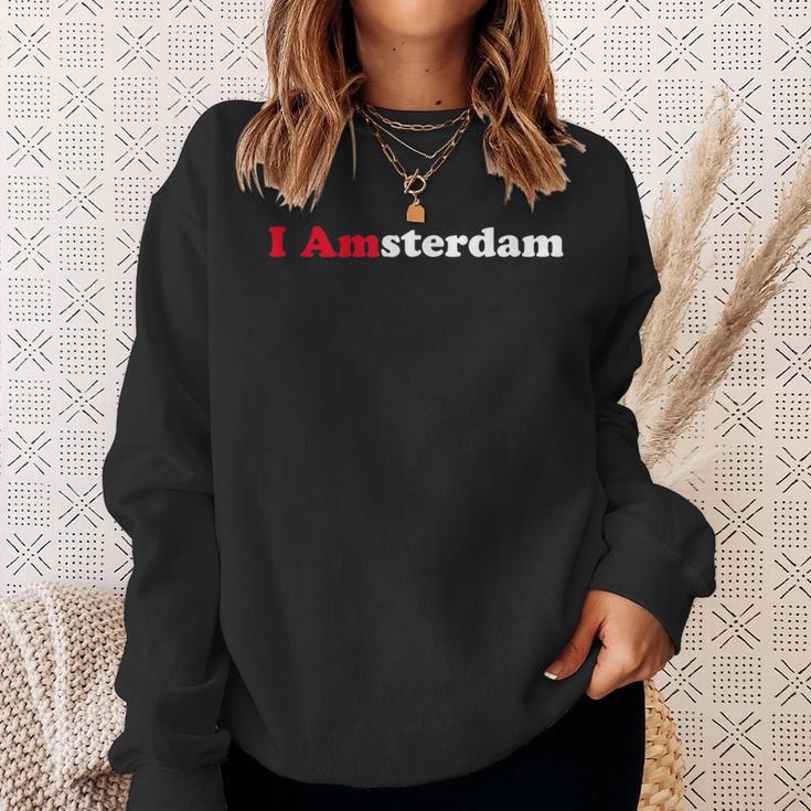Amsterdam Holland Dutch Tourist Memento Souvenir I Love Sweatshirt Gifts for Her