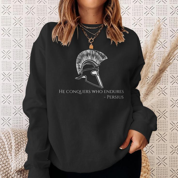 Ancient Roman Poet Persius He Conquers Who Endures Sweatshirt Gifts for Her