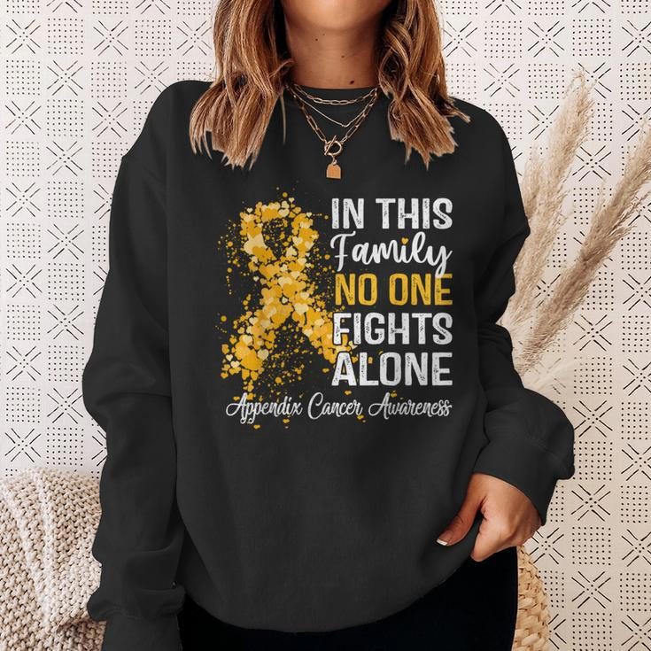 Appendix Cancer In This Family No One Fights Ac Alone Sweatshirt Gifts for Her