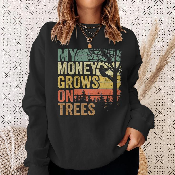 Arborist Tree Climber Vintage My Money Grows Trees Sweatshirt Gifts for Her