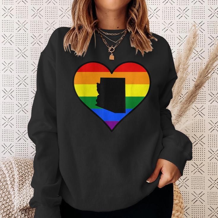 Arizona Gay Pride Heart Sweatshirt Gifts for Her