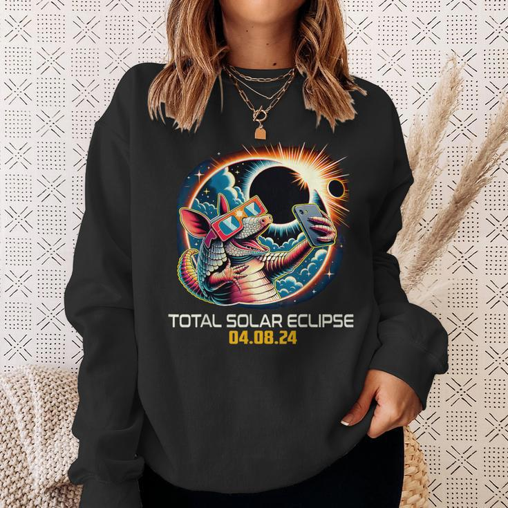 Armadillo Taking Selfie Solar Eclipse Sweatshirt Gifts for Her