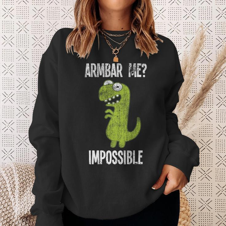 Armbar Me Impossible Trex Dinosaur Vintage Jiu Jitsu Sweatshirt Gifts for Her