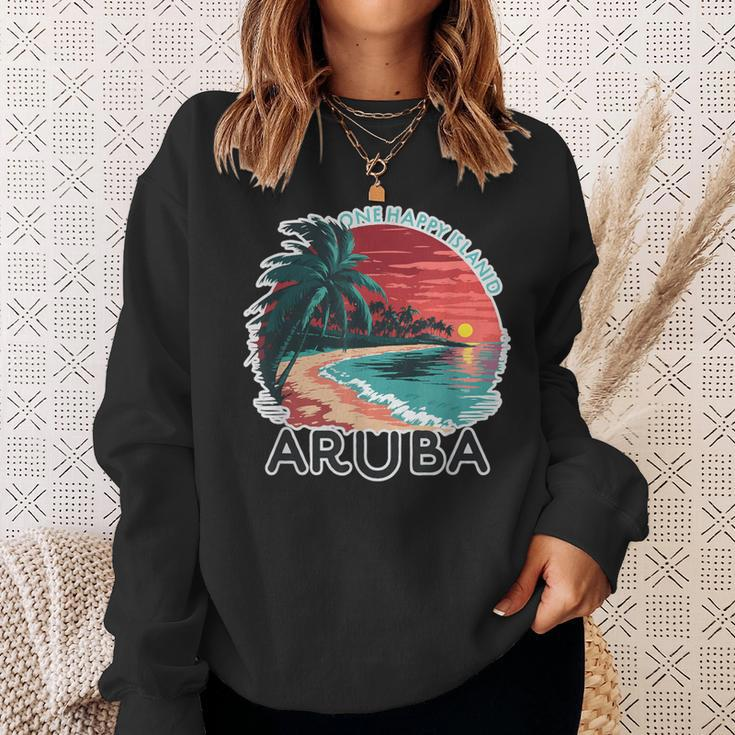 Aruba's One Happy Island Beautiful Sunset Beach Sweatshirt Gifts for Her