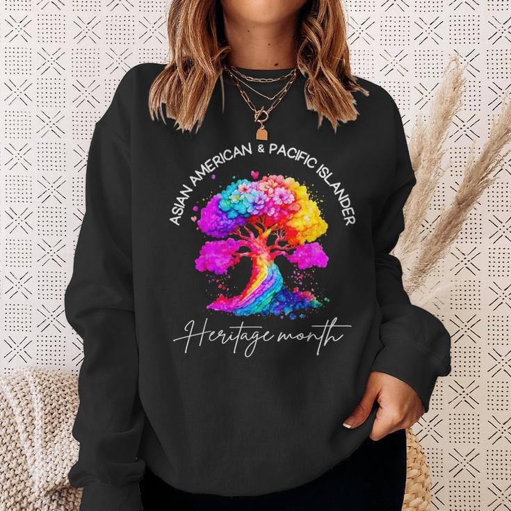 Asian American Pacific Islander Heritage Colorful Tree Sweatshirt Gifts for Her