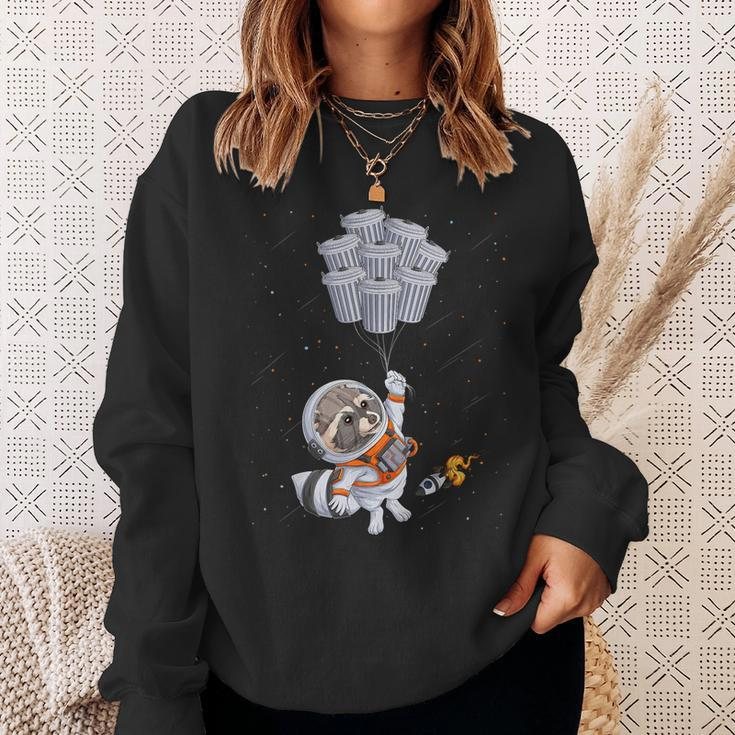 Astronaut Animal Raccoon Moon Trash Cans Space Sweatshirt Gifts for Her