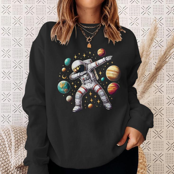 Astronaut Dabbing In Space Cosmic Galaxy Adventure Sweatshirt Gifts for Her