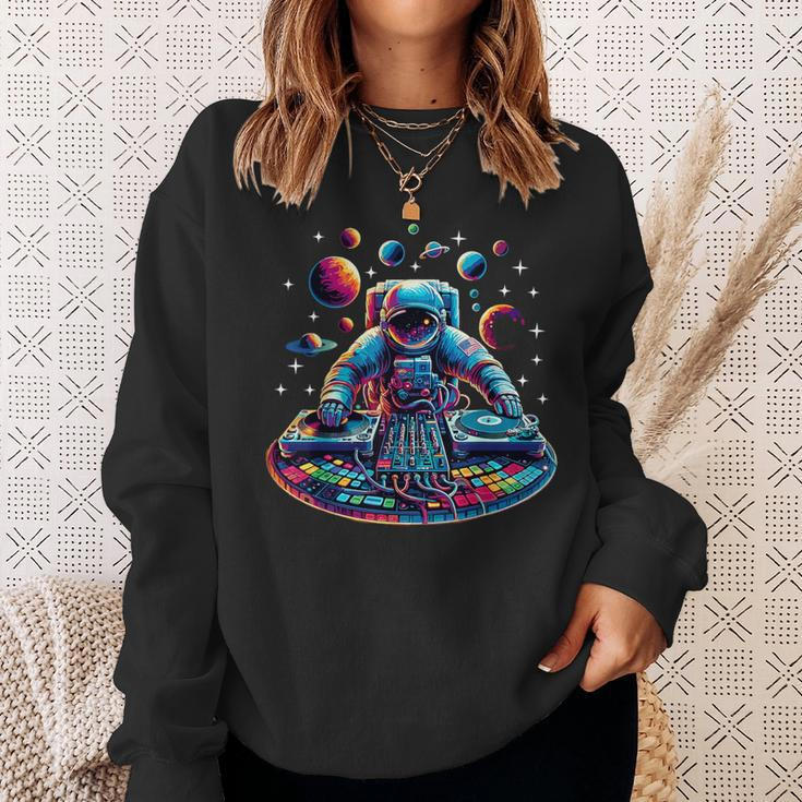 Astronaut Dj Planets Djing In Space Sweatshirt Gifts for Her