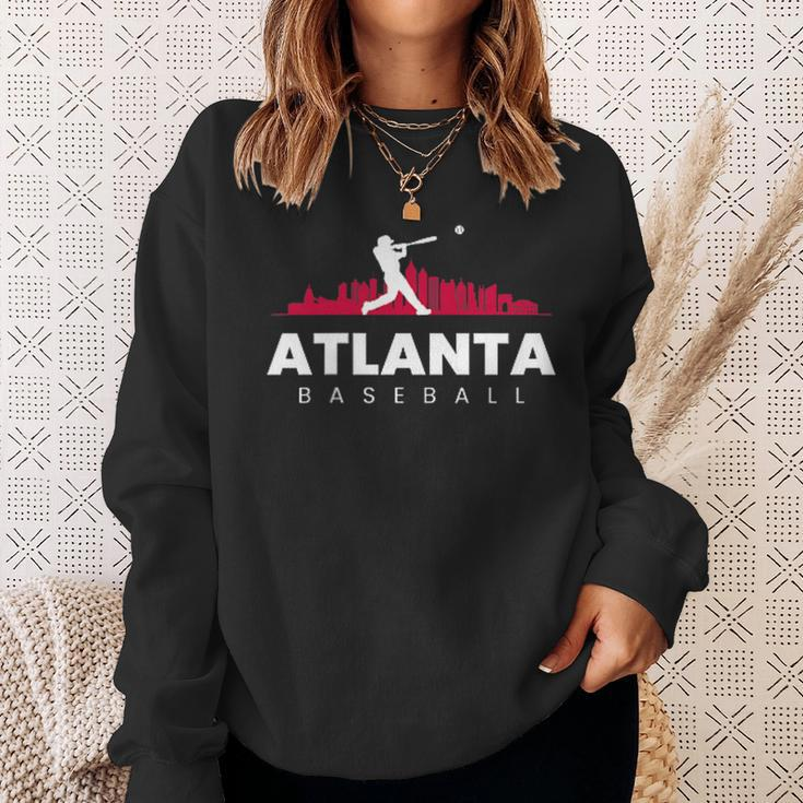Atlanta Baseball Vintage Minimalist Retro Baseball Lover Sweatshirt Gifts for Her