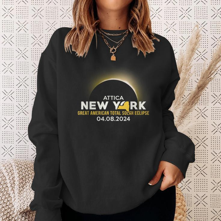 Attica Ny New York Total Solar Eclipse 2024 Sweatshirt Gifts for Her