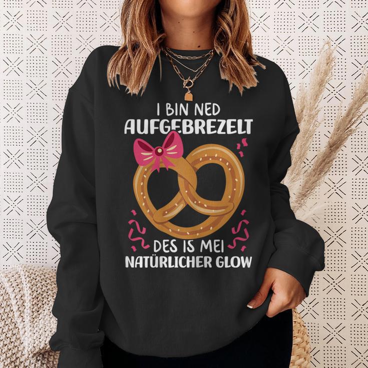 Aufbrezeln I Bin Ned Aufgebrezelt Costume Dirndl Sweatshirt Geschenke für Sie