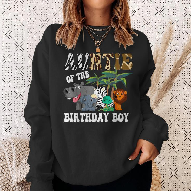 Auntie Of The Birthday Boy Zoo Bday Safari Celebration Sweatshirt Gifts for Her