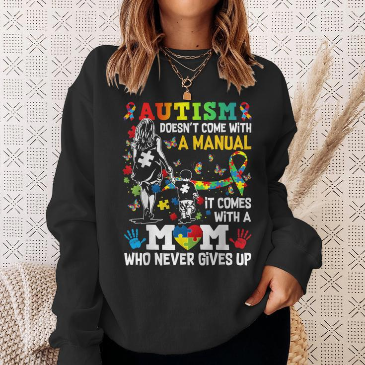 Autism Awareness 2024 Doesn't Come With A Manual Autism Mom Sweatshirt Gifts for Her