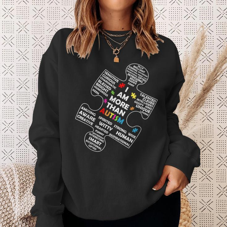 I Am More Than Autism Awareness Asd Puzzle Piece Support Sweatshirt Gifts for Her