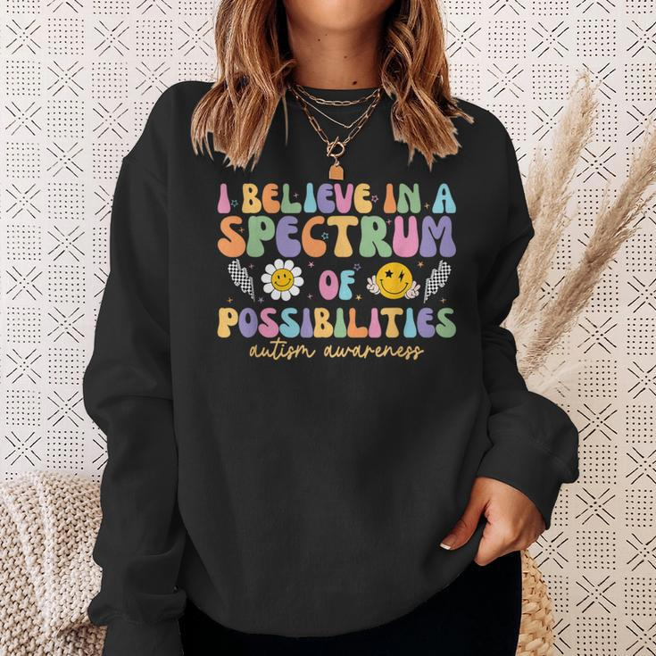 Autism Awareness I Believe In A Spectrum Of Possibilities Sweatshirt Gifts for Her