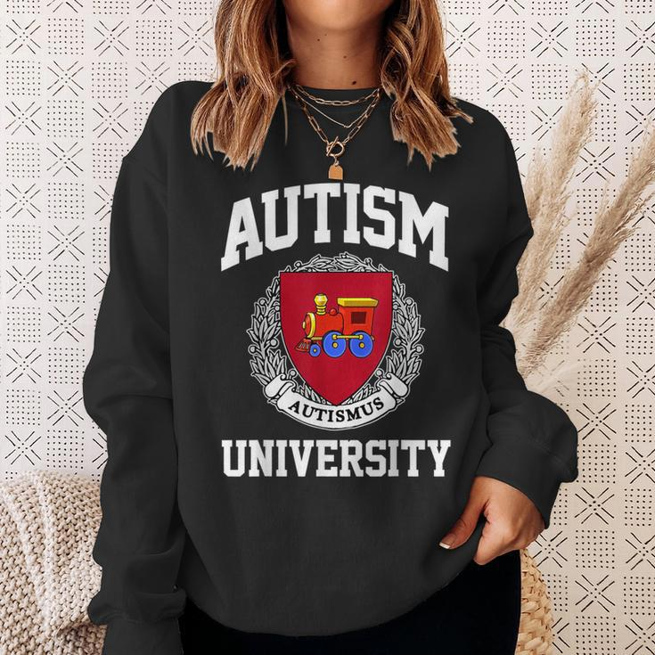 Autism Awareness University Puzzle Pieces Support Autismus Sweatshirt Gifts for Her