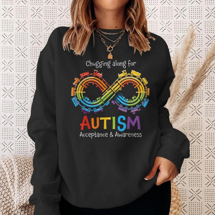 Autism Infinity Acceptance Train Autism Awareness Sweatshirt Gifts for Her