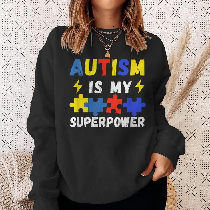 Autism Is My Superpower Autism Awareness Sweatshirt Gifts for Her