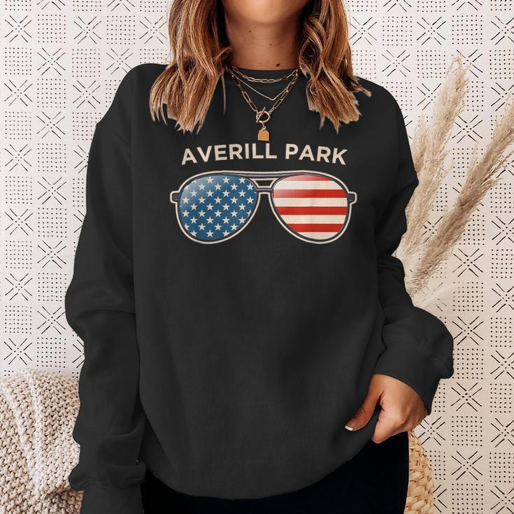 Averill Park Ny Vintage Us Flag Sunglasses Sweatshirt Gifts for Her