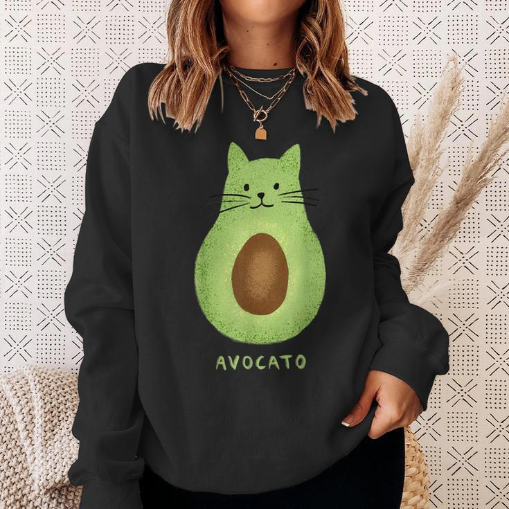 Avocato Cute Cat Avocado Vegan And Cat Owner Kitten Sweatshirt Gifts for Her