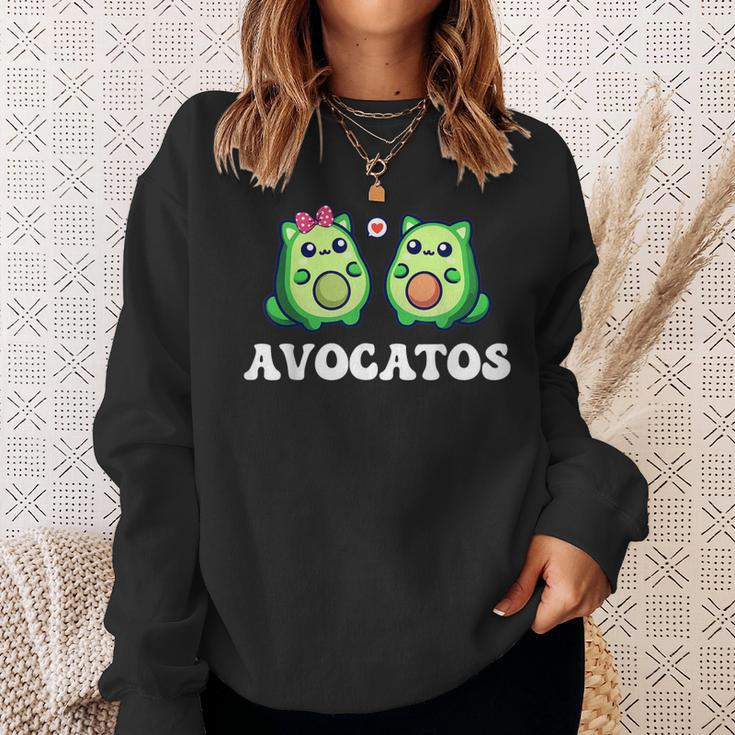 Avogato Avocado Paar Katze Kätzchenegan Avocatos Sweatshirt Geschenke für Sie