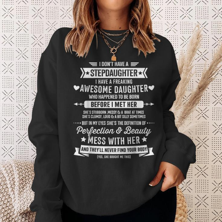 Awesome Stepdaughter For Step Bonus Dad Fathers Day Birthday Sweatshirt Gifts for Her