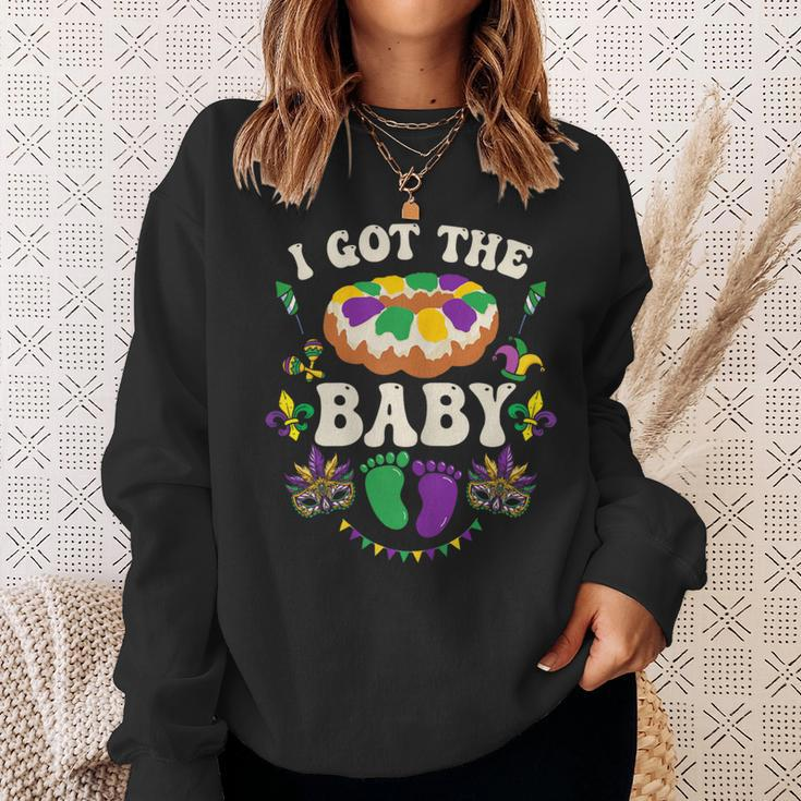I Got The Baby Pregnancy Announcement Mardi Gras Sweatshirt Gifts for Her