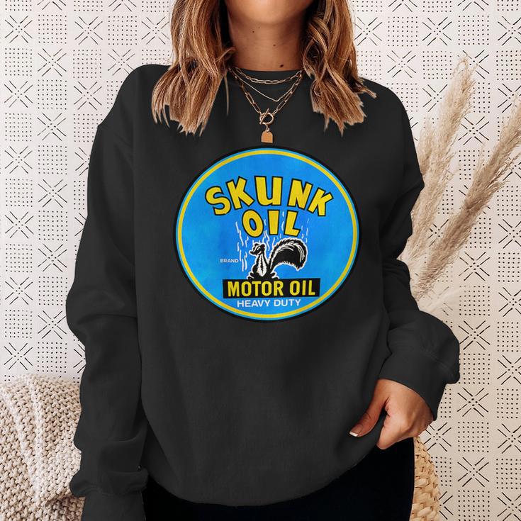 Back Only Retro Vintage Gas Station Skunk Oil Motor Oil Sweatshirt Gifts for Her