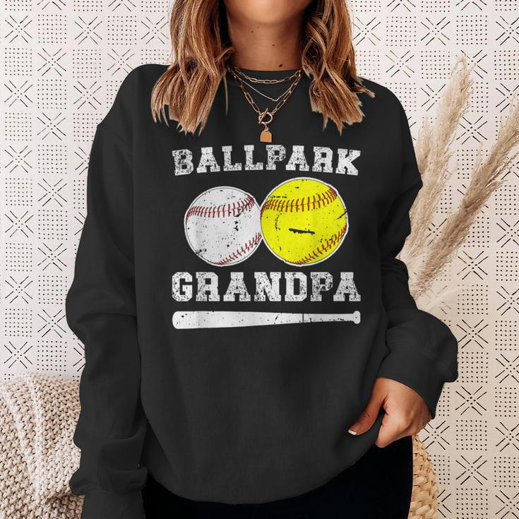 Ballpark Grandpa Softball Baseball Grandpa Of Ballers Sweatshirt Gifts for Her