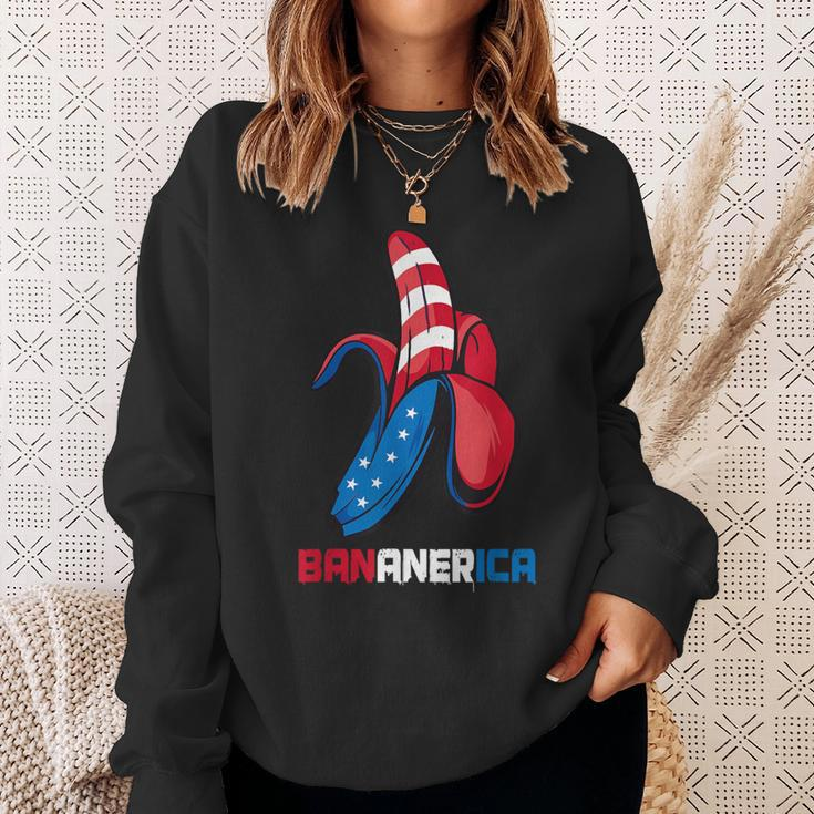 Banana Us Flag Patriotic America Party Fruit Costume Sweatshirt Gifts for Her