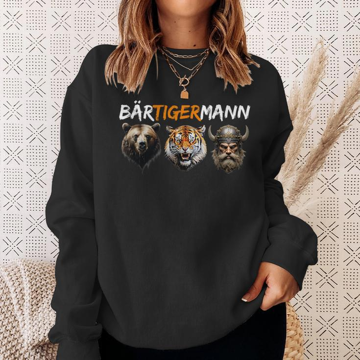Bärtigermann Bear Tiger Mann Viking Fan Word Game Sweatshirt Geschenke für Sie