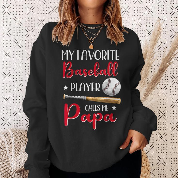 Baseball My Favorite Player Calls Me Papa Grandpa Sweatshirt Gifts for Her