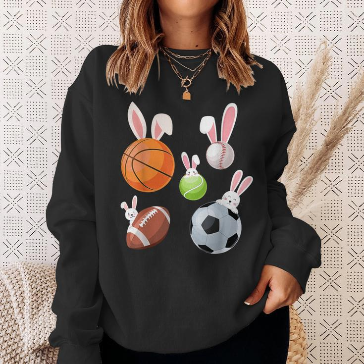 Basketball Baseball Football Soccer Sports Easter Bunny Sweatshirt Gifts for Her