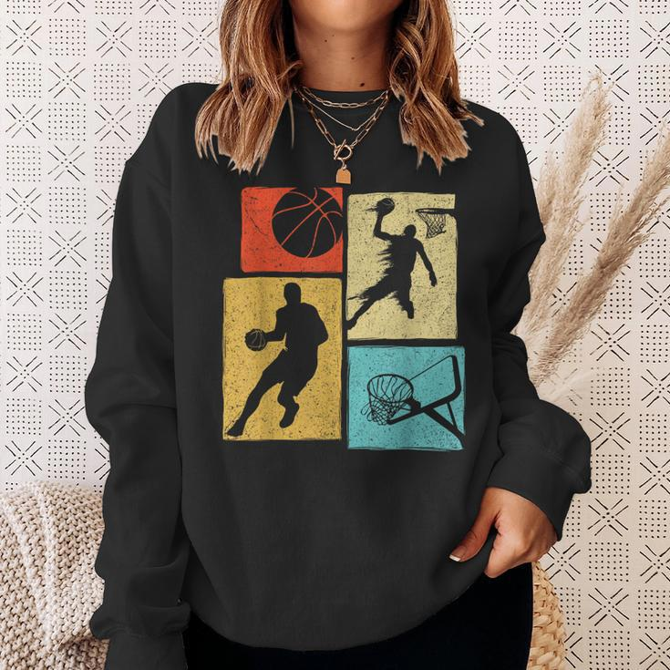 Basketball Players Colorful Ball Hoop Sports Lover Sweatshirt Gifts for Her