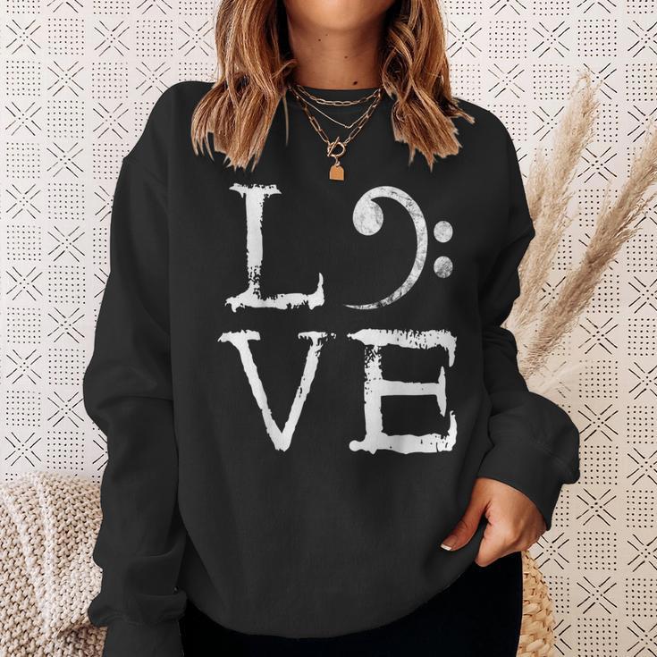 Bass Clef Creepy Love Bass Guitar Player Bass Guitarist Sweatshirt Gifts for Her