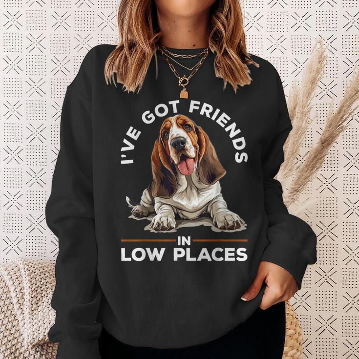 Basset Hound Dog Breed I've Got Friends In Low Places Sweatshirt Gifts for Her