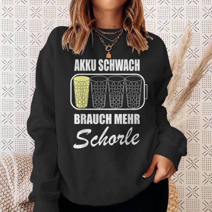 Battery Weak Brauch Mehr Schorle Dubbeglas Pfalz Weinfest Sweatshirt Geschenke für Sie