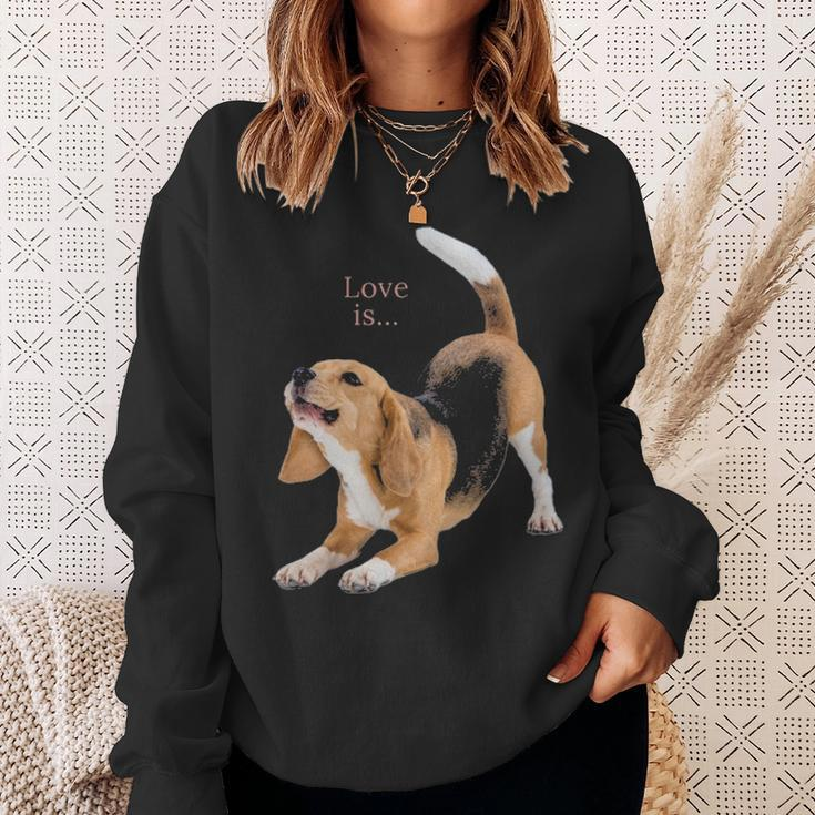 Beagle Beagles Love Is Dog Mom Dad Puppy Pet Cute Sweatshirt Gifts for Her