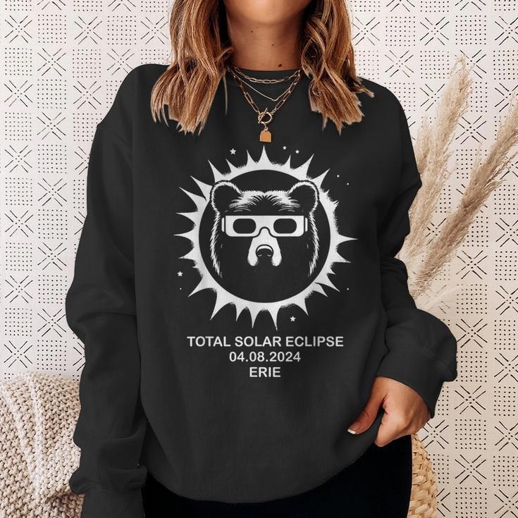 Bear Total Solar Eclipse 2024 Erie Sweatshirt Gifts for Her